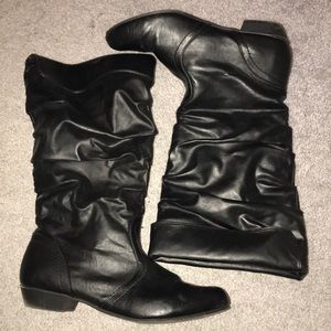 Black pleather boots